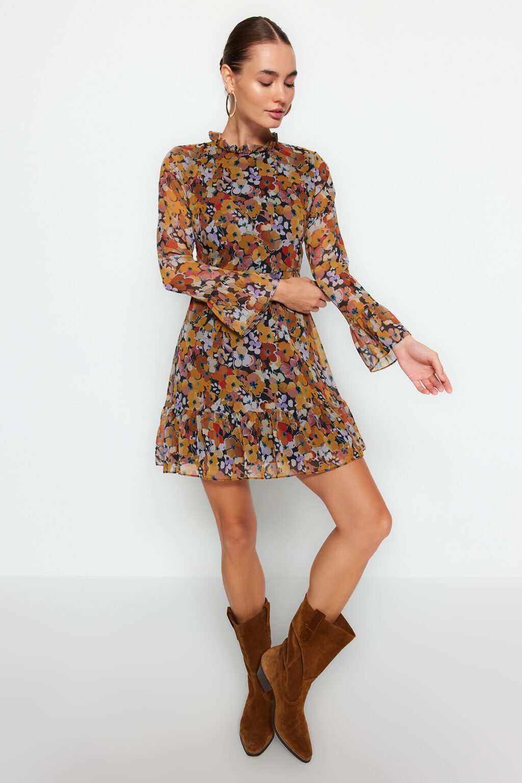 Női ruha Trendyol Floral Patterned