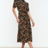 Női ruha Trendyol MultiColored BeltEd Shirt Dress