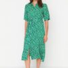 Női ruha Trendyol MultiColored BeltEd Shirt Dress