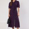 Női ruha Trendyol MultiColored BeltEd Shirt Dress
