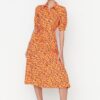 Női ruha Trendyol MultiColored BeltEd Shirt Dress