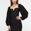 Női ruha Trendyol TPRSS21EL0192/BLACK