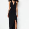 Női ruha Trendyol TPRSS23AE00125/Black