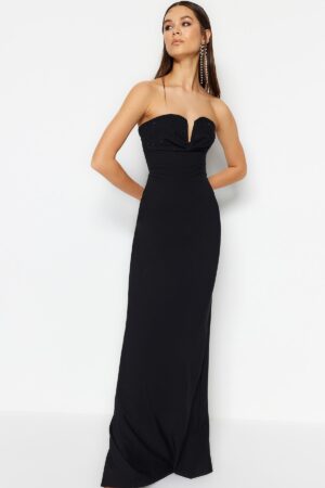 Női ruha Trendyol TPRSS23AE00166/Black