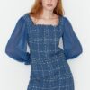 Női ruha Trendyol TWOAW21EL0532/BLACK