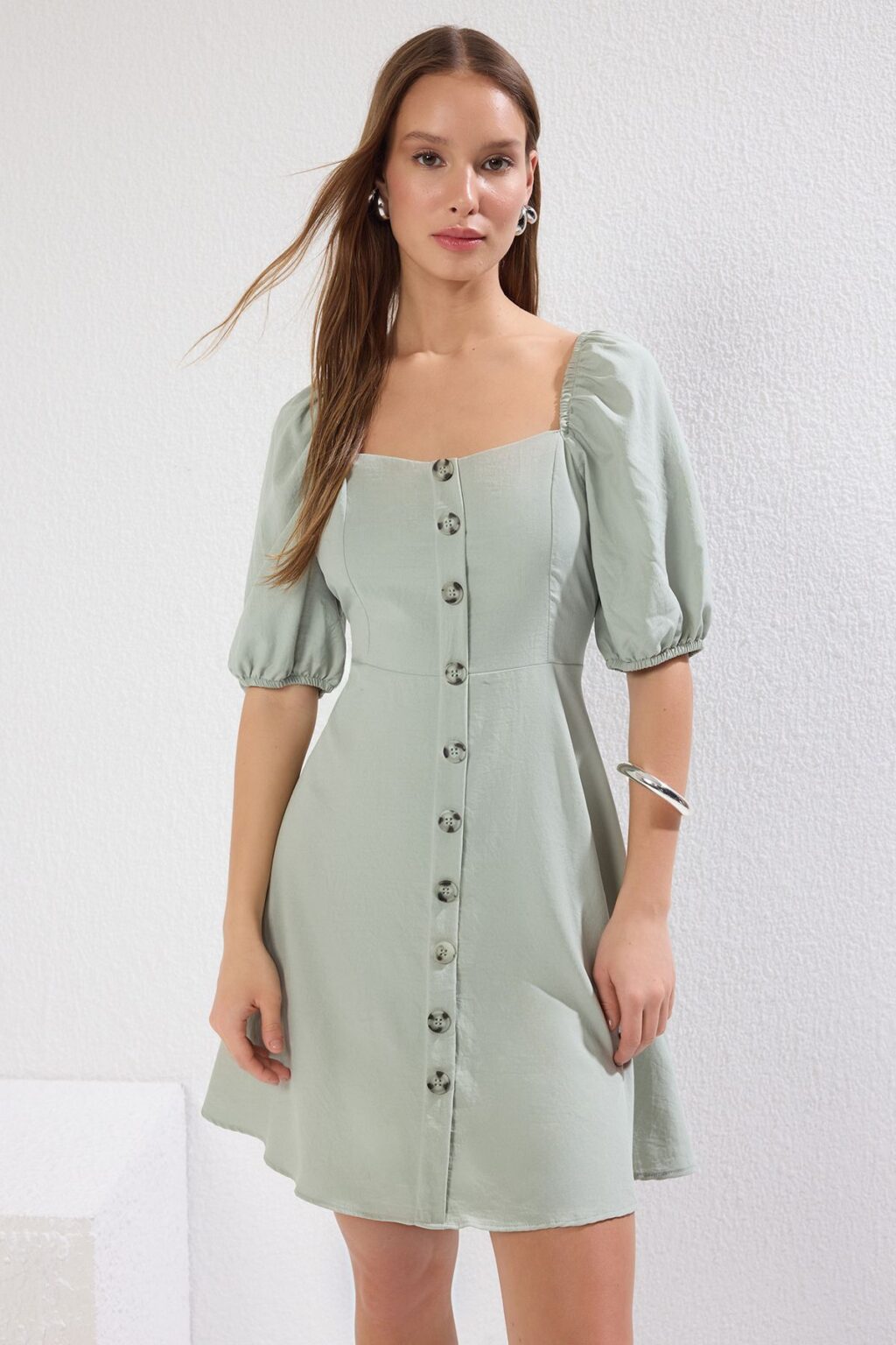 Női ruha Trendyol TWOSS20EL2314/Camel