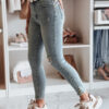 Női skinny farmer nadrág övvel ICONON kék Dstreet