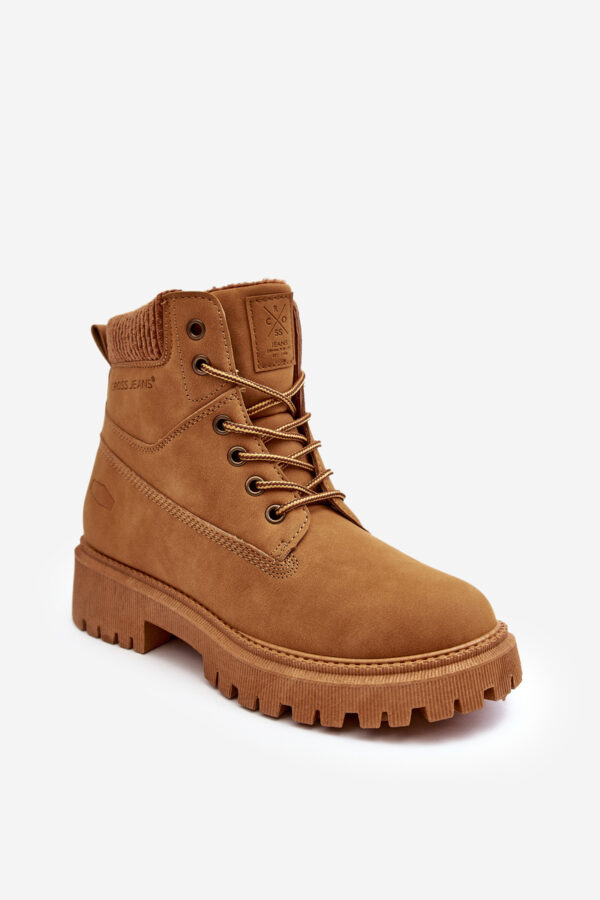 Női steppelt Trapper csizma Camel Cross Jeans