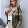 Női steppelt dzseki LOVE YOU Szín Zöld DSTREET