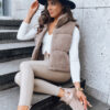 Női steppelt mellény BEEWARM  Szín Camel DSTREET
