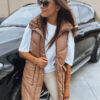 Női steppelt mellény MARIEL camel színben Dstreet