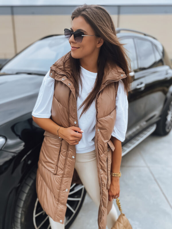Női steppelt mellény MARIEL camel színben Dstreet