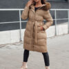 Női steppelt téli kabát szőrmével STYLEBELLA bézs Dstreet