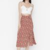 Női szoknya Trendyol Floral Patterned