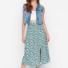 Női szoknya Trendyol Floral Patterned