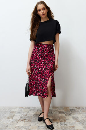 Női szoknya Trendyol Floral Patterned