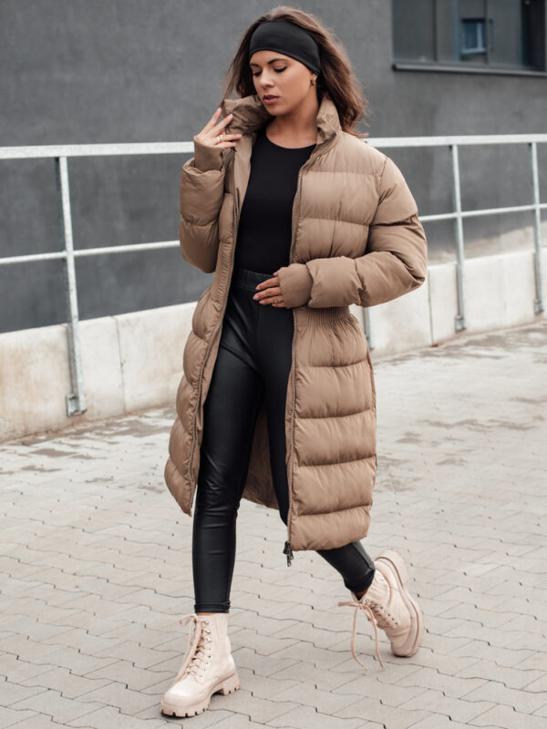 Női téli hosszú steppelt dzseki FABWARM bézs Dstreet