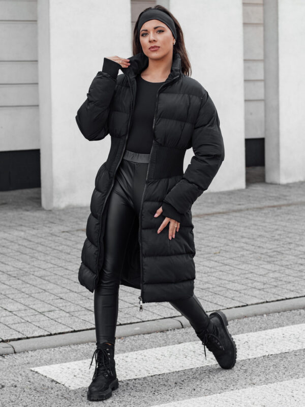 Női téli hosszú steppelt dzseki FABWARM fekete Dstreet