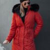 Női téli parka TRENDNEL megfordítható kapucnis piros Dstreet