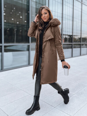 Női téli parka dzseki LUSTER kávé Dstreet