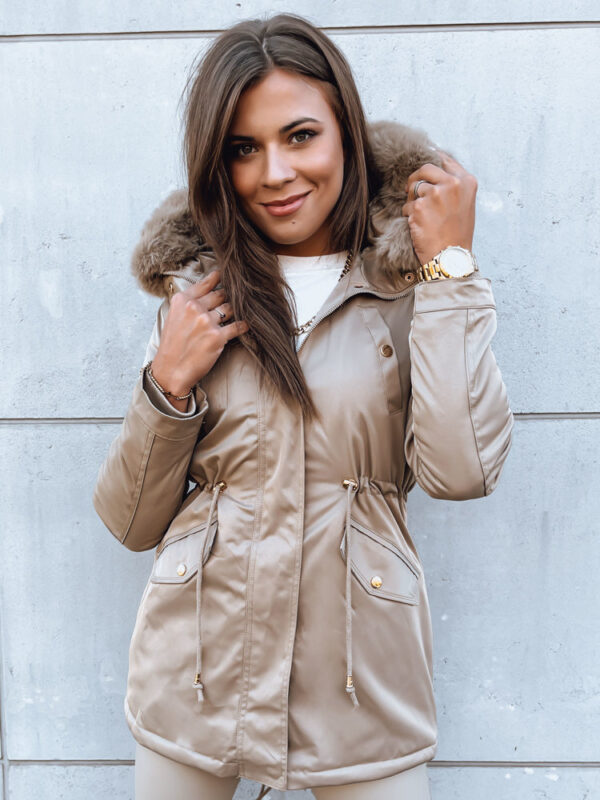 Női téli parka kabát GODDESS bézs Dstreet