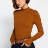 Női top Trendyol TWOAW21BD0008/burgundy