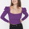 Női top Trendyol TWOAW22BZ0132/Brown