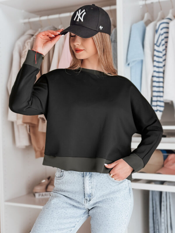 Női vajkrémes oversize blúz NUBISS medállal fekete Dstreet