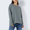 Noisy May Grey-blue Womens Basic Oversize Long Sleeve T-Shirt Noisy - Women