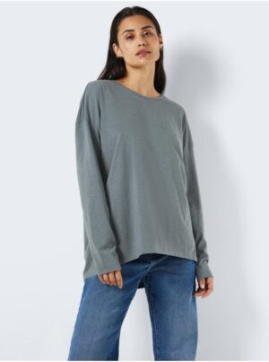 Noisy May Grey-blue Womens Basic Oversize Long Sleeve T-Shirt Noisy - Women