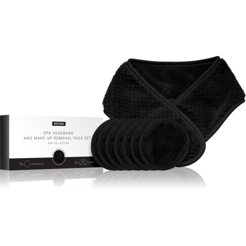 Notino Spa Collection Spa headband and make-up removal pads set sminklemosó szett spa fejpánttal Black 7 db-Ár