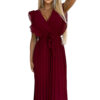 Numoco pleated dress with ruffles