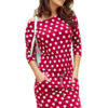 Numoco polka dot sports dress with ties and pockets