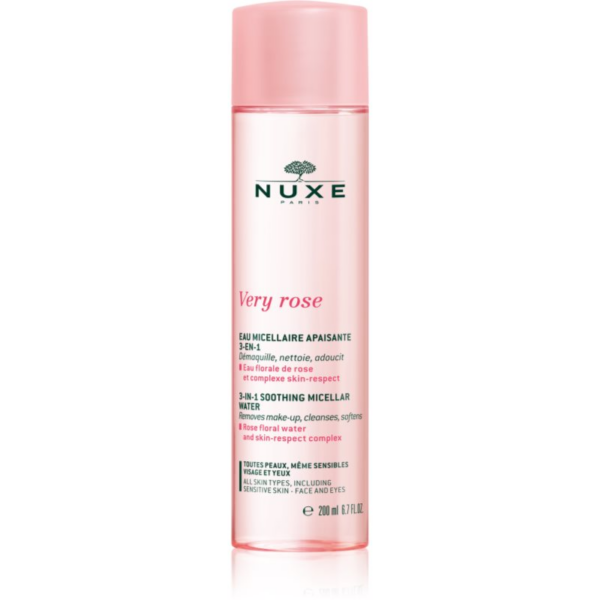 Nuxe Very Rose 3-in-1 Soothing Micellar Water nyugtató micellás víz az arcra és a szemekre 200 ml-Eredeti