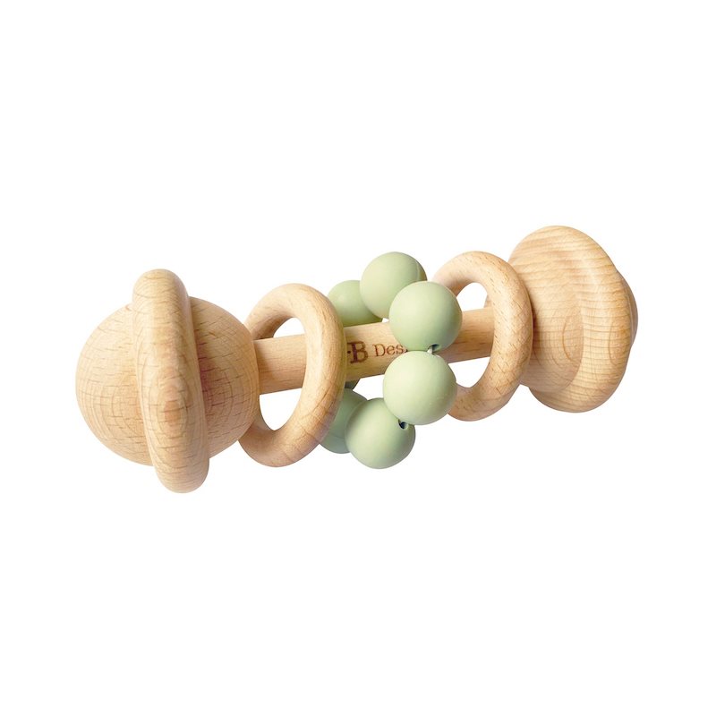 O.B Designs Rattle Toy csörgő Sage 3m+ 1 db-ár