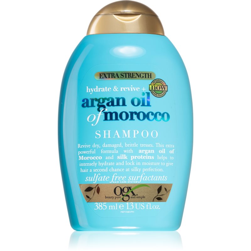 OGX Argan Oil Of Morocco Extra Strenght megújító sampon nagyon sérült törékeny hajra 385 ml-Ár