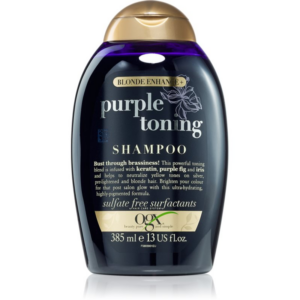 OGX Blonde Enhance+ Purple Toning lila sampon semlegesíti a sárgás tónusokat 385 ml-Ár