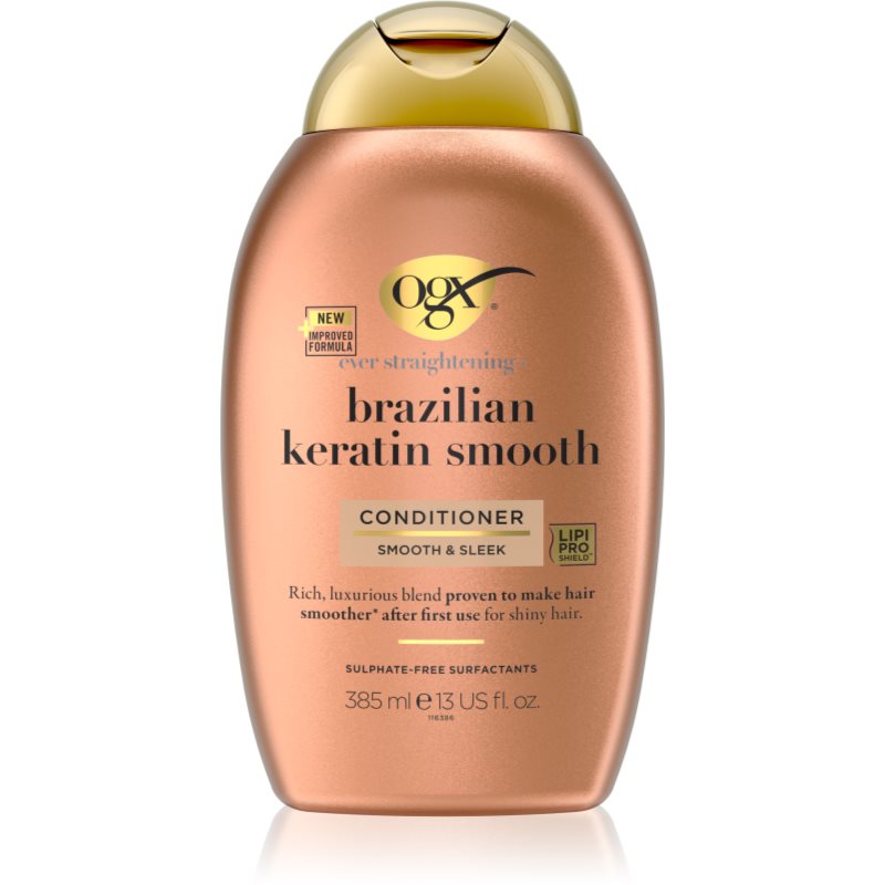 OGX Brazilian Keratin Smooth kisimító kondicionáló a fénylő és selymes hajért 385 ml-Ár