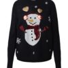 ONLY Pulóver 'XMAS Exclusive Snowman'  vegyes színek / fekete-hu