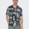 ONLY & SONS Black Men's Patterned Shirt Nano - Men