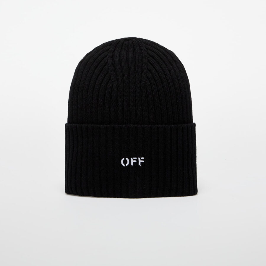 Off-White Off Stamp Loose Knit Beanie Black/ White Universal-alacsony-ár