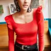 Olalook Blouse - Rot - Fitted