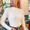 Olalook Women's Ecru Collar and Sleeve Detailed Camisole Blouse