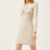 Olalook Women's Stone Robe Gather Detailed Raised Mini Dress