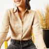 Olalook Women's Stone Thin Corduroy Corduroy Shirt