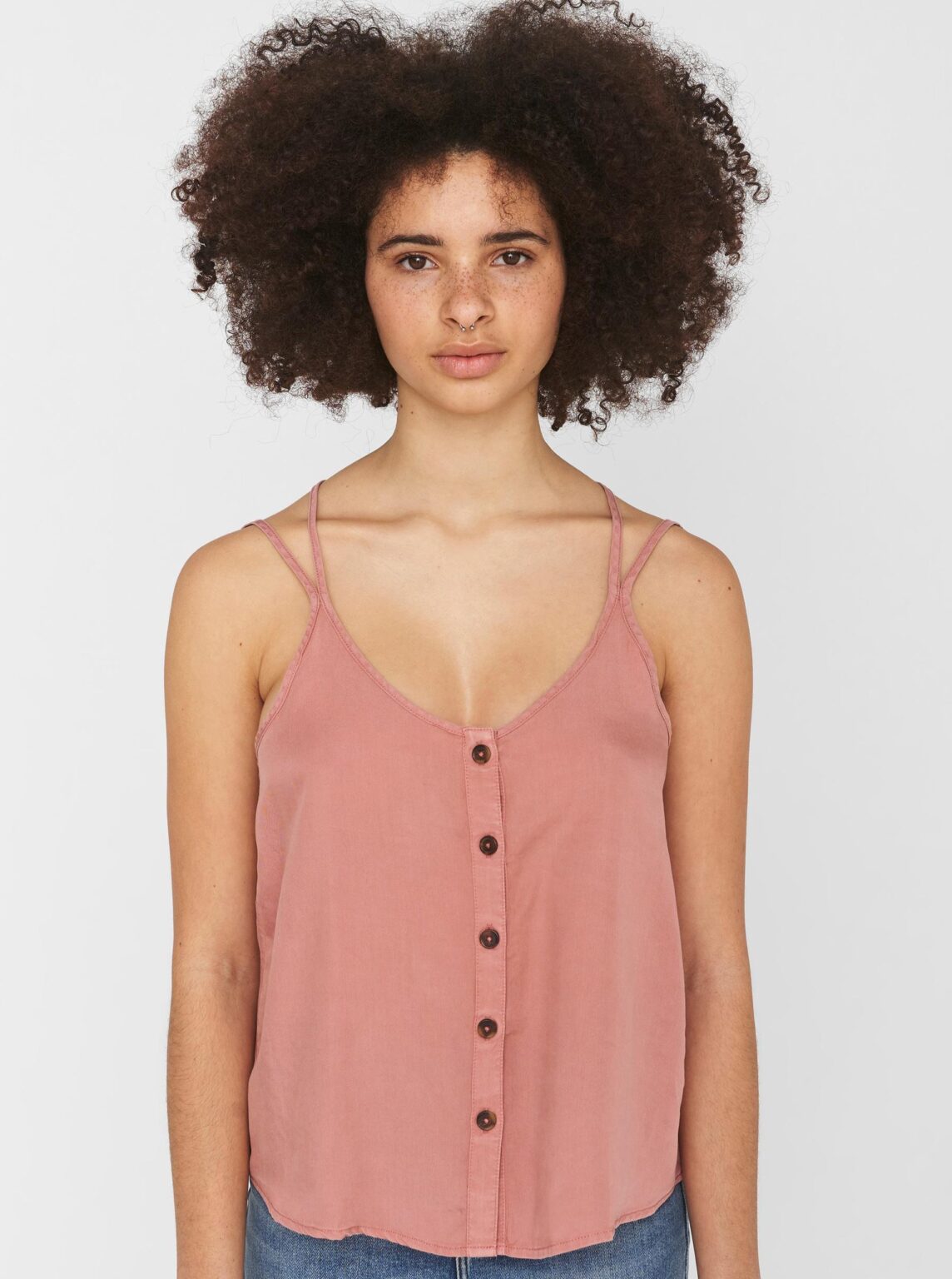 Old Rose Top with Buttons Noisy May Maisie - Women's