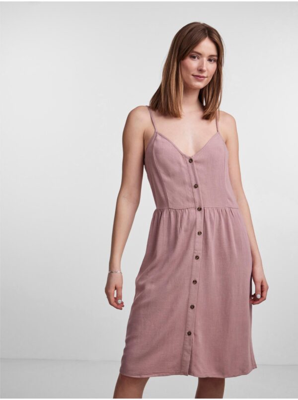 Old Rose Women's Dress with Linen Blend Pieces Vinsty - Women's