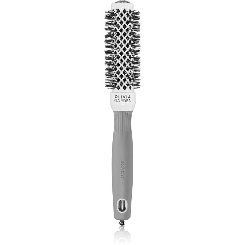 Olivia Garden Expert Shine Wavy Bristles White&Grey hajkefe průměr 25 mm 1 db-Ár