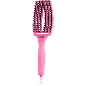 Olivia Garden Fingerbrush Boar & Nylon hajkefe nejlon- és vaddisznósörtékkel Bubble Pink 1 db