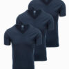 Ombre BASIC men's V-neck cotton shirt set - 3x navy blue